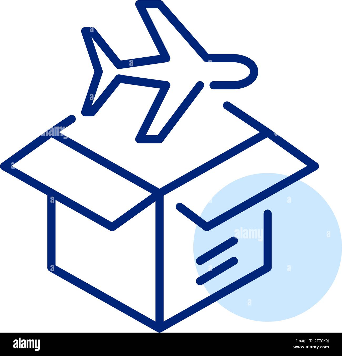 Air mail. Box parcel delivery. Pixel perfect icon Stock Vector