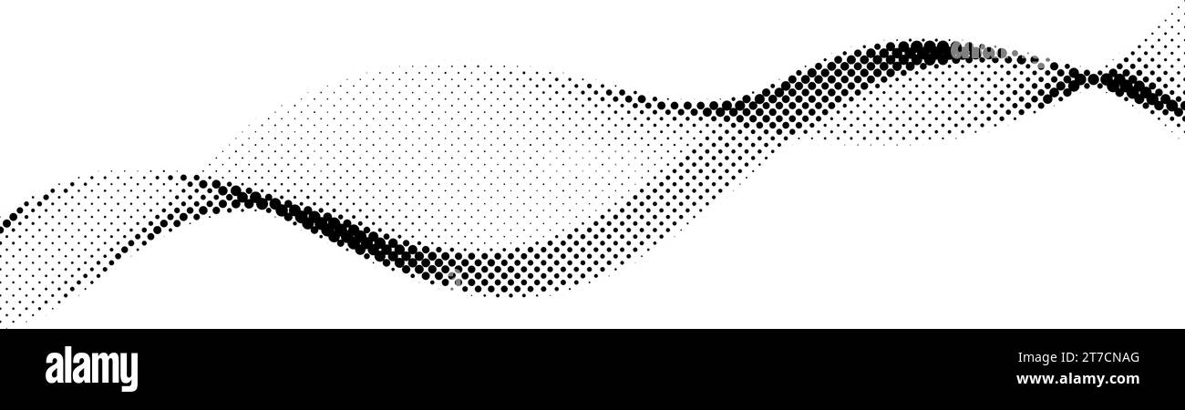 Halftone wave background. Dotted flowing shape wallpaper. Abstract wavy ...