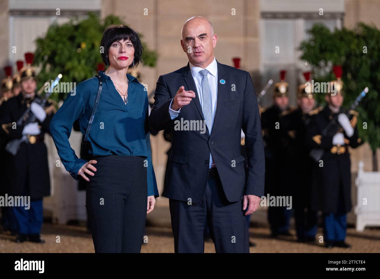 Paris France 09th Nov 2023 Swiss President Alain Berset R And His paris-france-09th-nov-2023-swiss-president-alain-berset-r-and-his