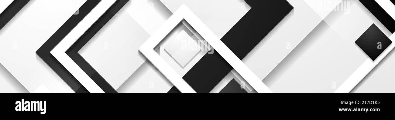 Black and white paper geometric stripes abstract background. Technology ...