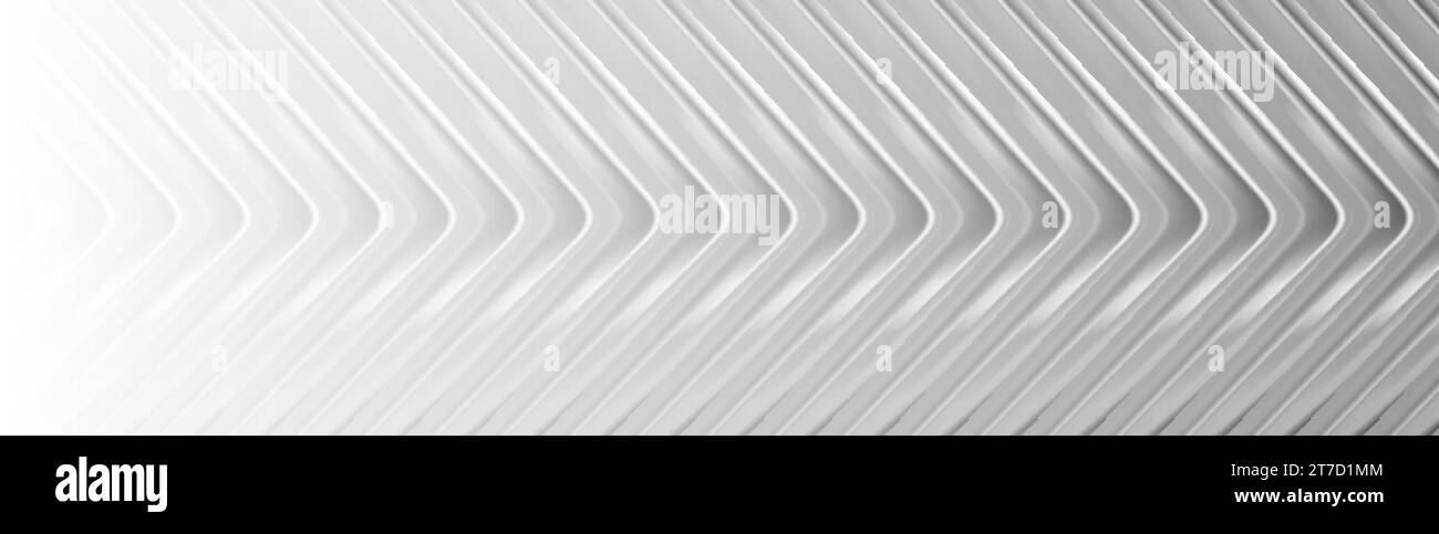 Grey white technology banner with silver glossy arrows. Vector background Stock Vector