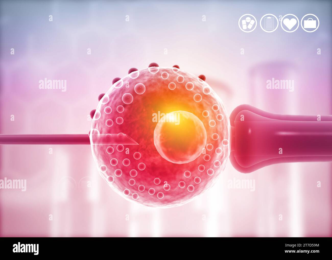 In vitro fertilization on medical background. 3d illustration Stock Photo