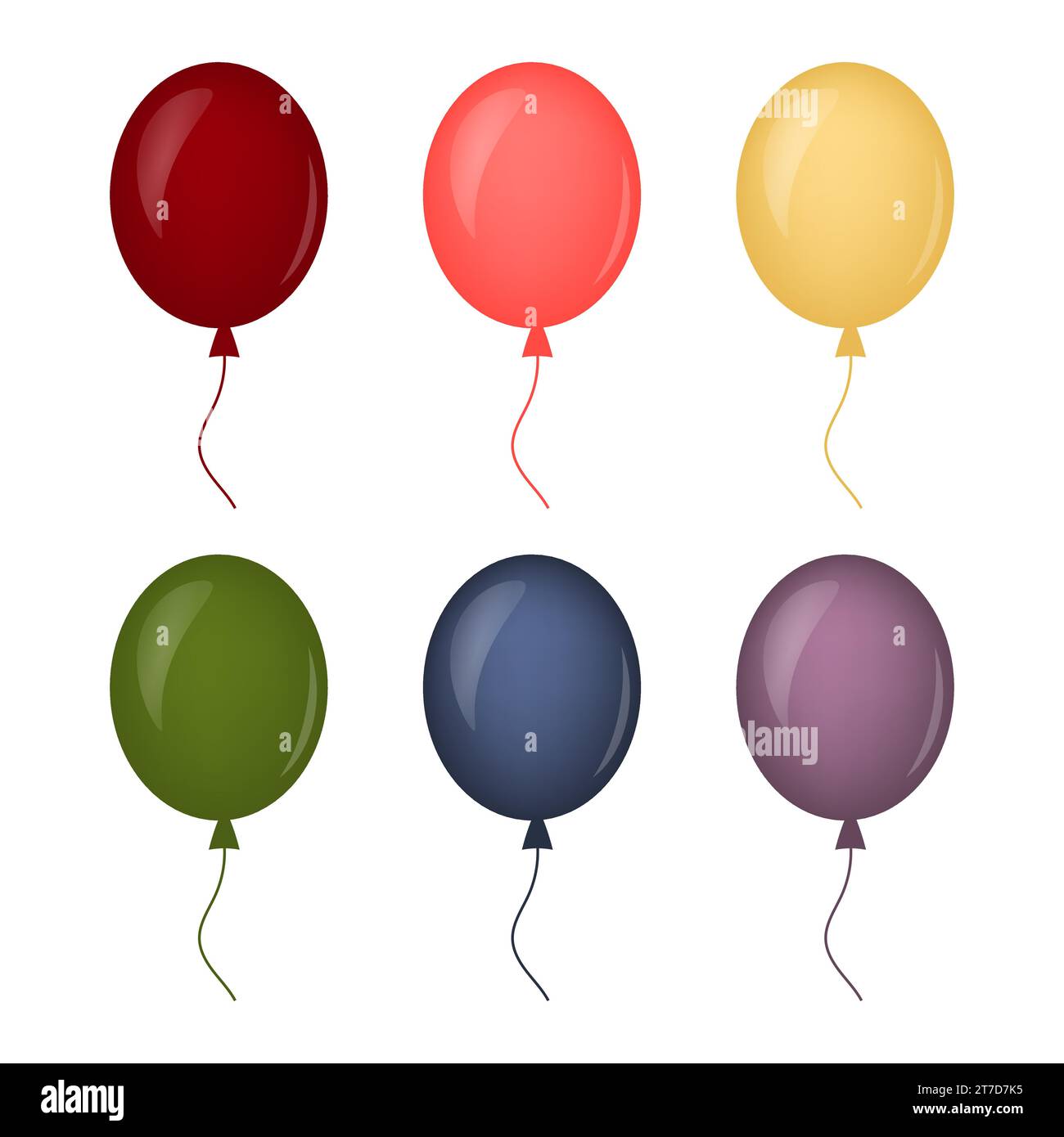 Set of celebration colorful balloons isolated on white background Stock ...
