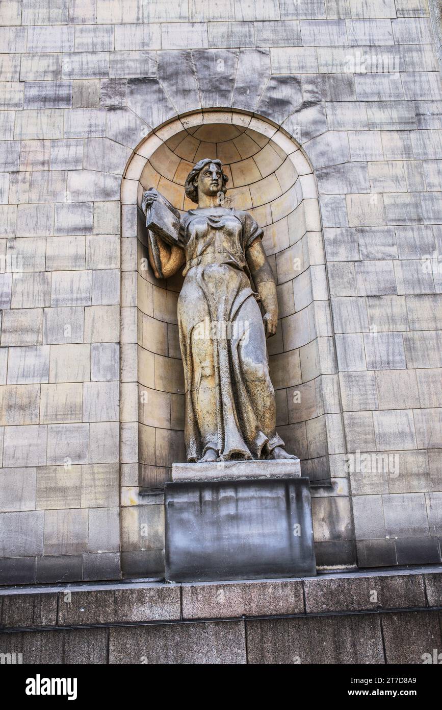 Sculpture on Palace of Culture and Science in Warsaw is the tallest building in Poland and the