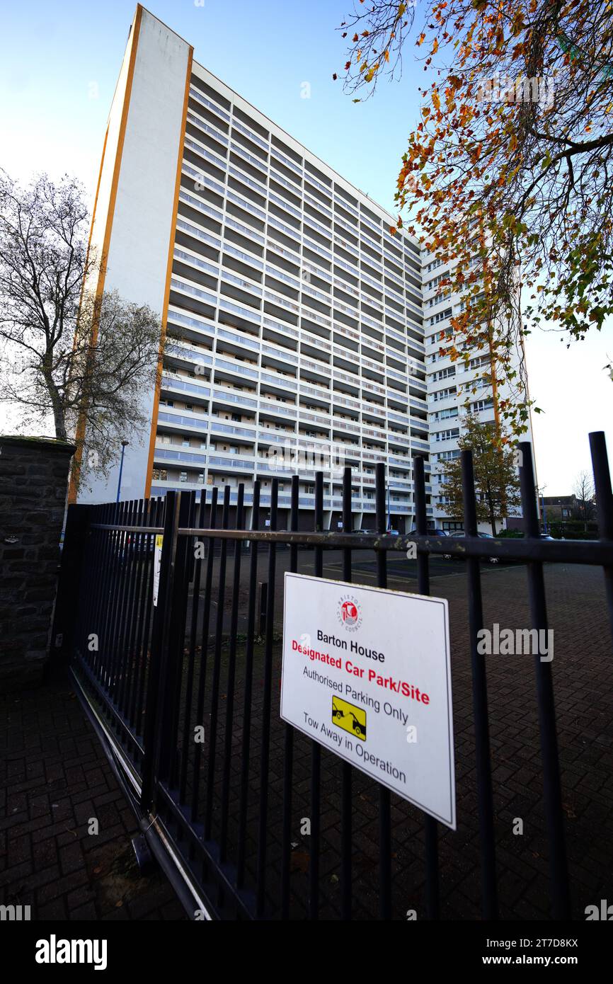 A view of Barton House, Bristol, where hundreds of residents were