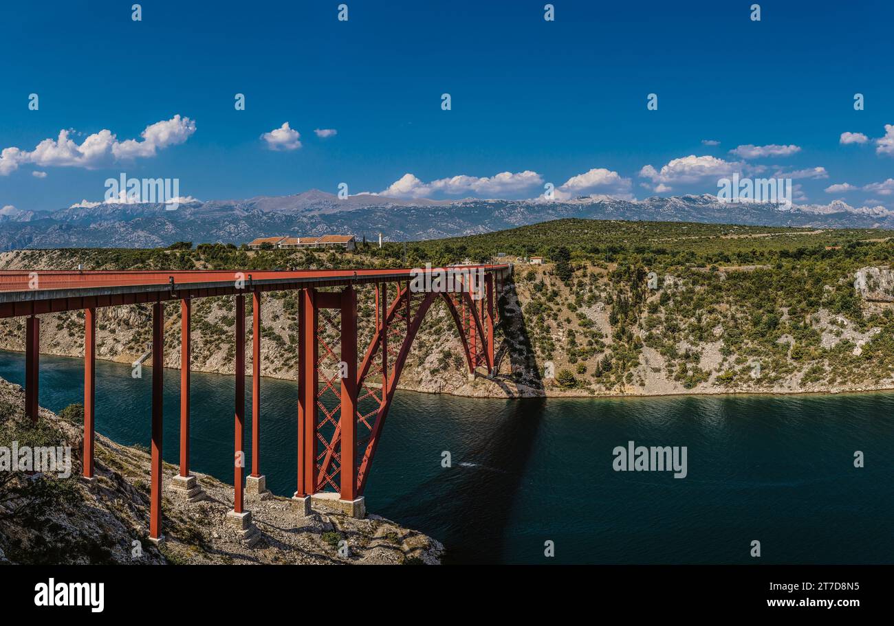 The Maslenica Bridge is a deck arch bridge carrying the D8 state road ...