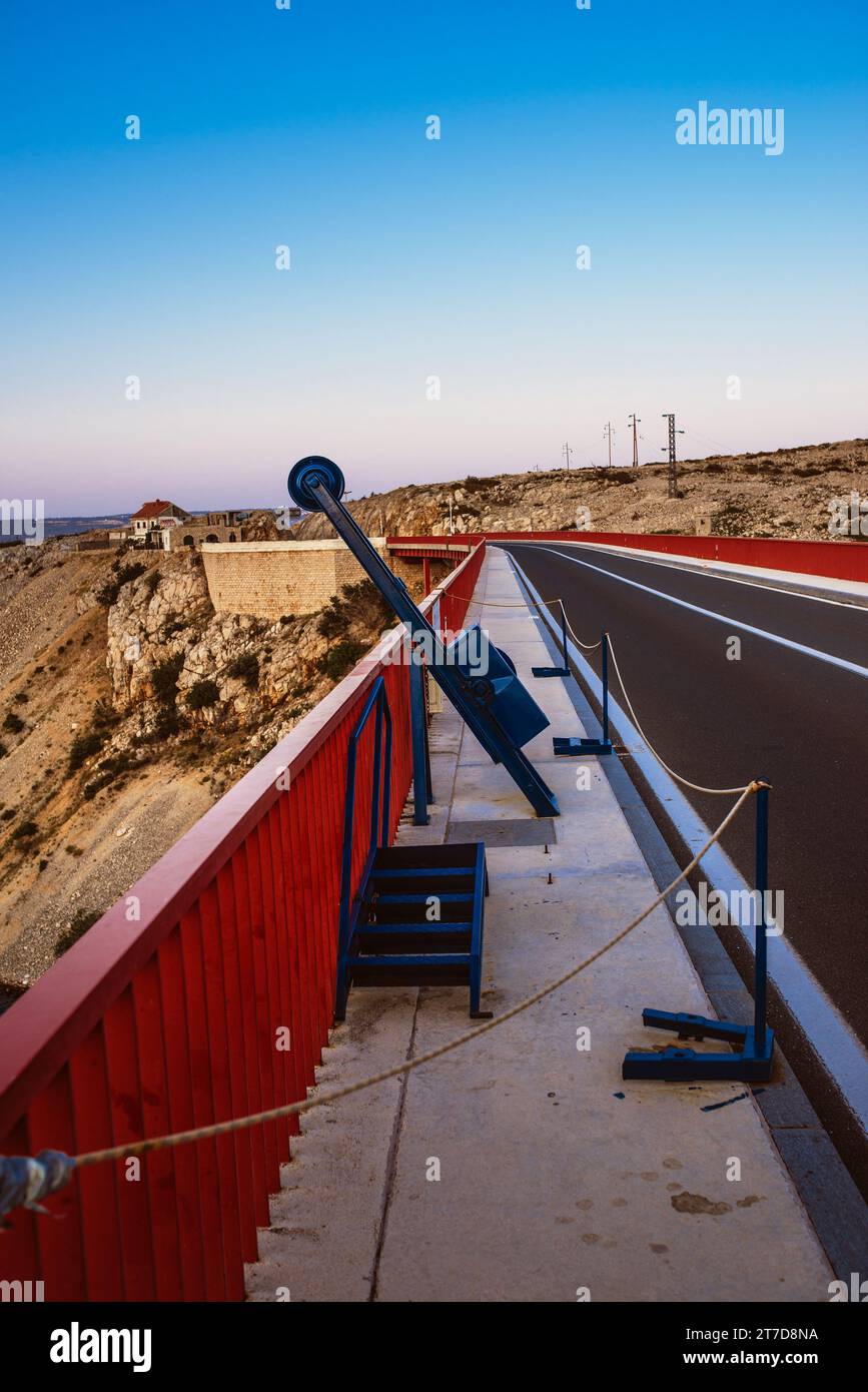 Bungee jumping on Maslenica Bridge is a deck arch bridge carrying the ...