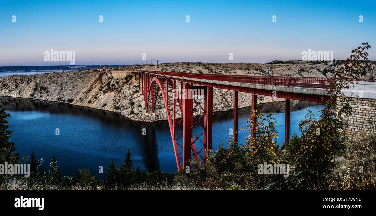 The Maslenica Bridge is a deck arch bridge carrying the D8 state road ...