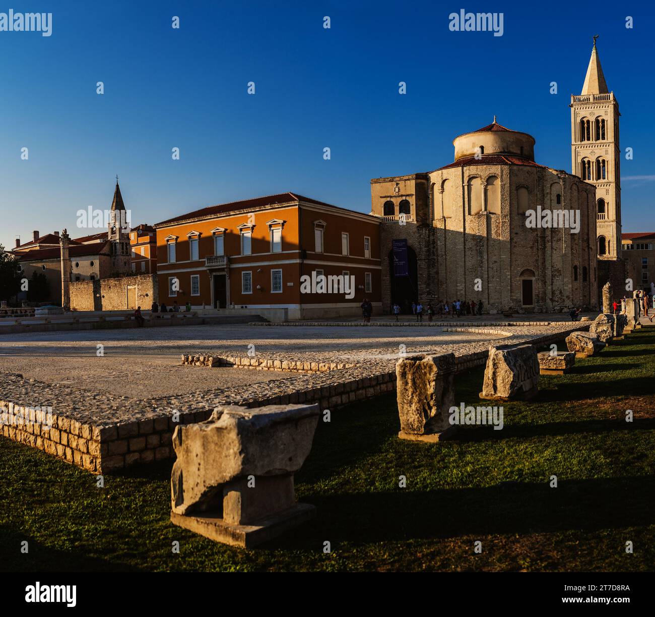 Church of St. Donatus is church located in Zadar, Croatia. Its name refers to Donatus of Zadar, who began construction on this church in 9th century a Stock Photo