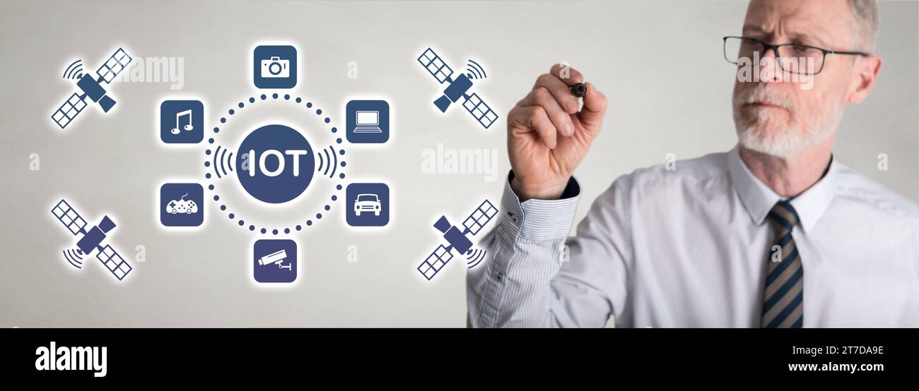 Iot concept drawn by a businessman Stock Photo
