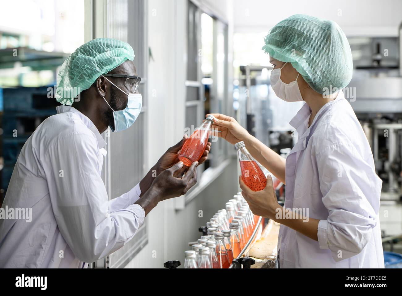 Drink beverage factory QC audit staff quality control worker team