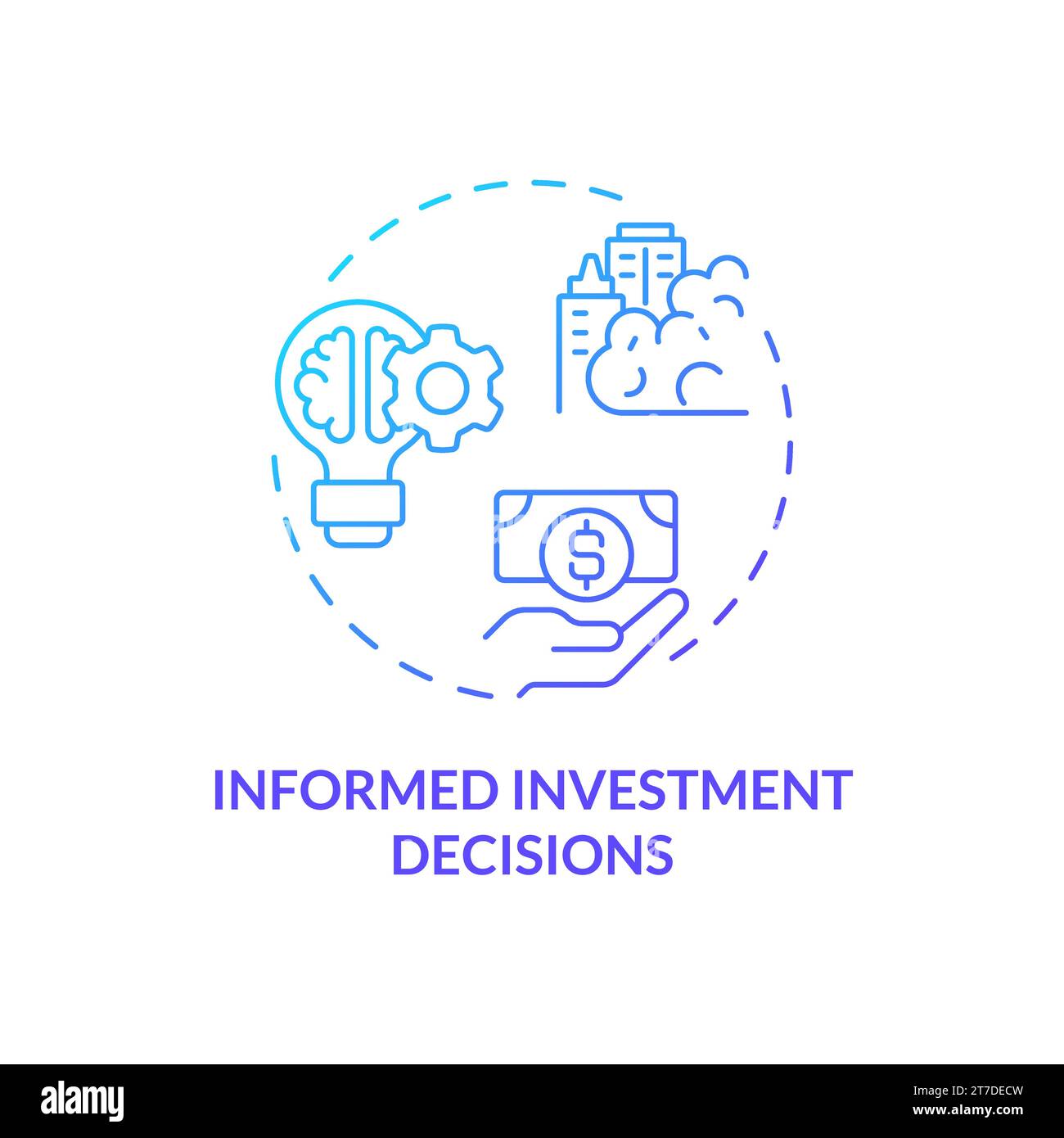 Gradient line icon informed investment decisions concept Stock Vector