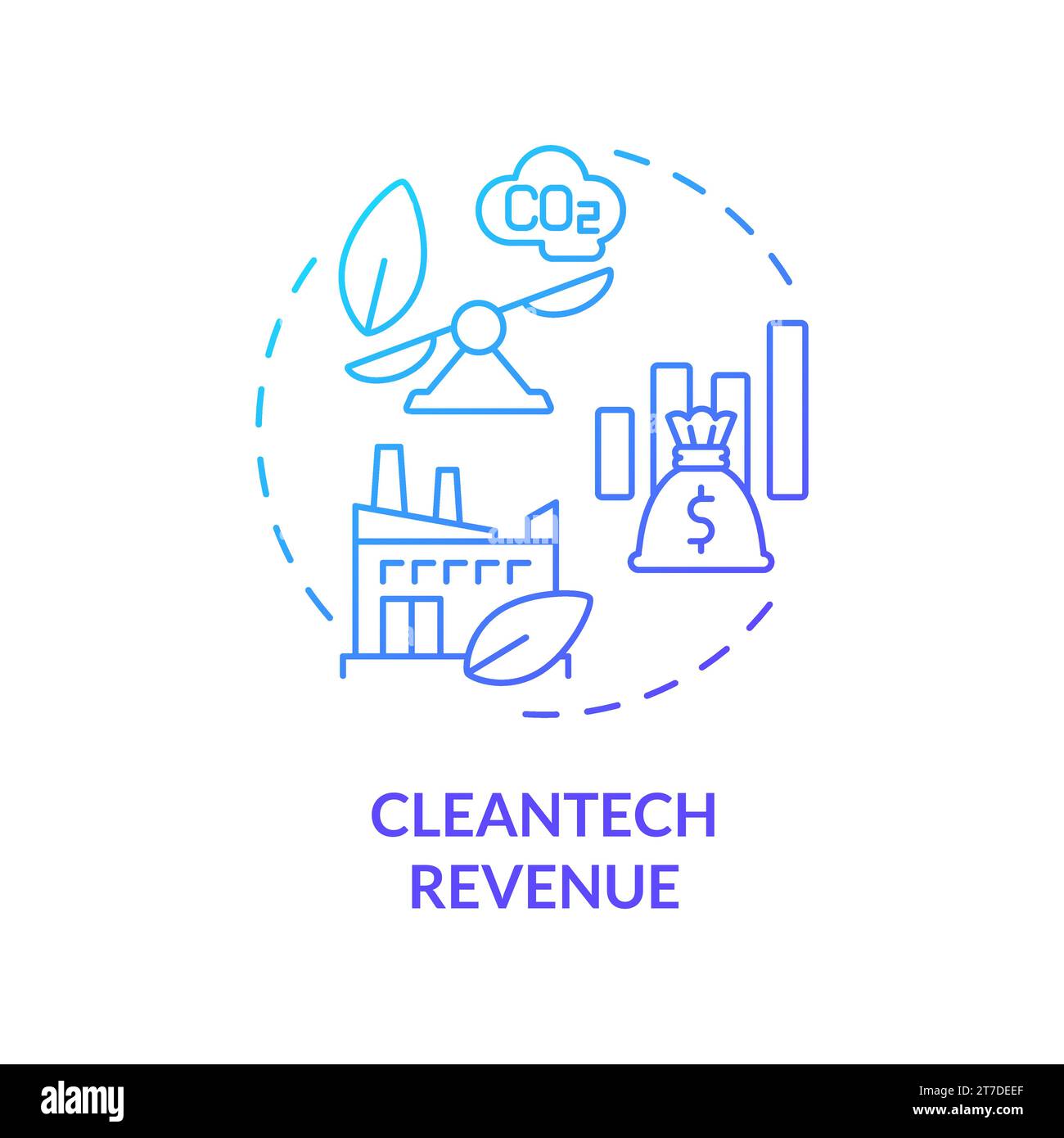 Gradient thin line icon cleantech revenue concept Stock Vector