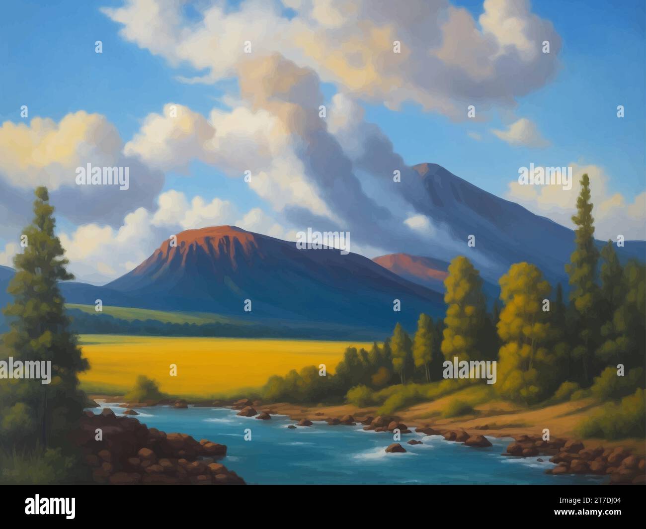 Colorful landscape painting hi-res stock photography and images - Alamy