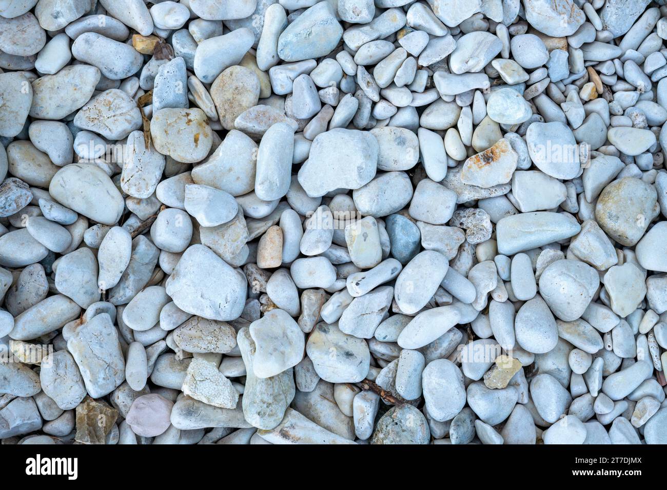 A pebbled beach in Corfu, Greece Stock Photo