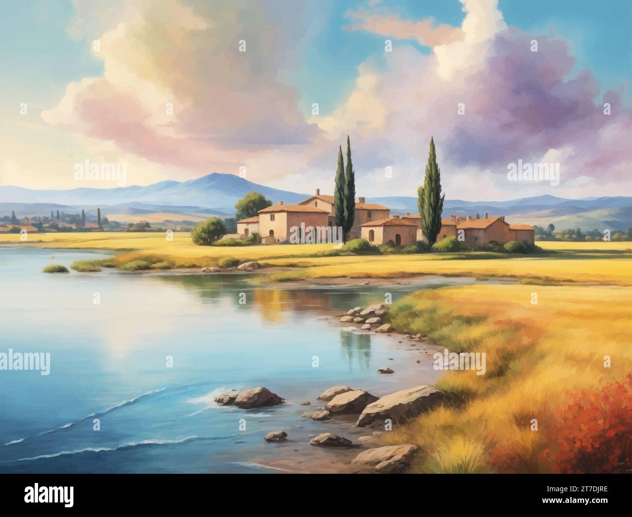 Colorful landscape painting hi-res stock photography and images - Alamy