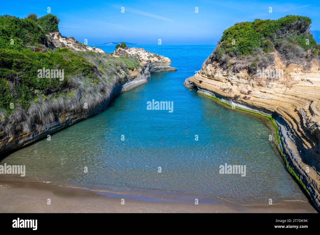 The famous Canal d'amour, (Channel of Love) in Sidari, Corfu, Greece Stock Photo