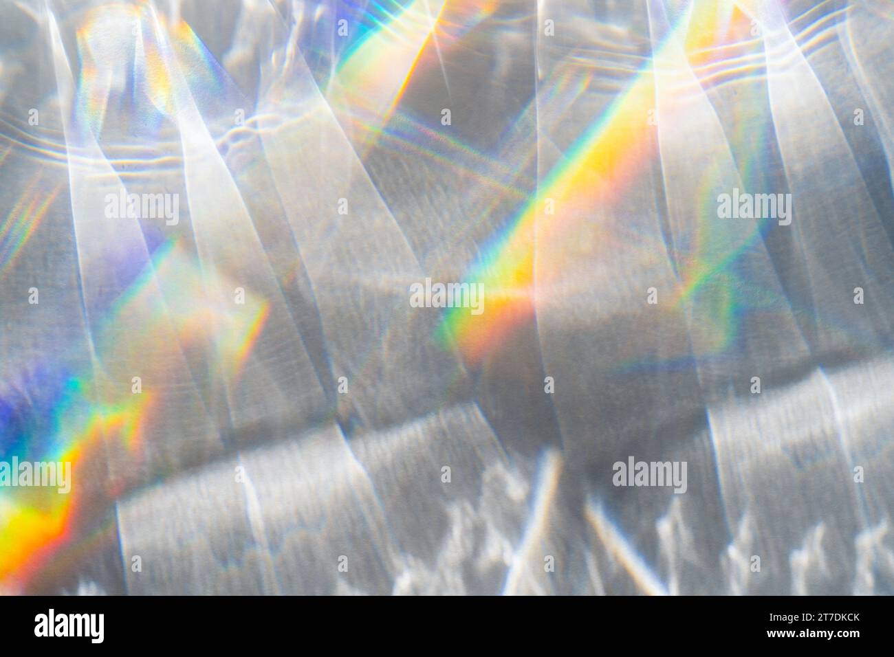 Abstract caustic prism texture overlay with rainbows. Summer copy paste ...