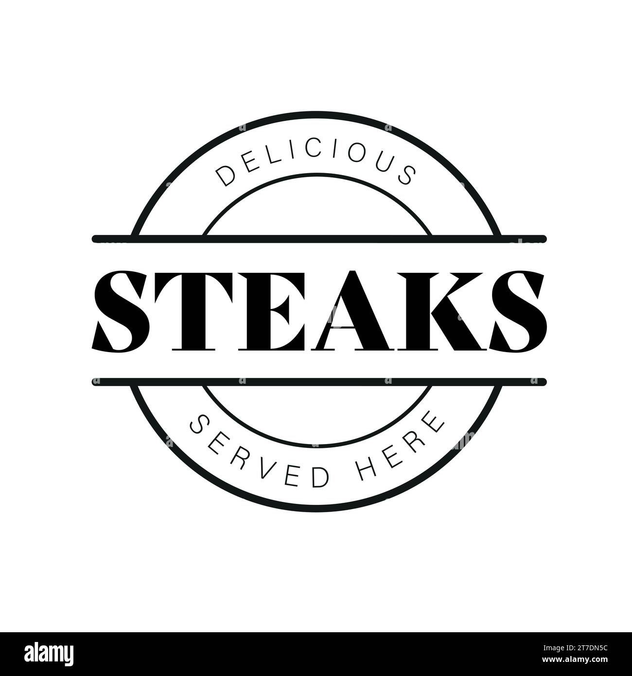 Delicious Steaks vintage stamp logo Stock Vector