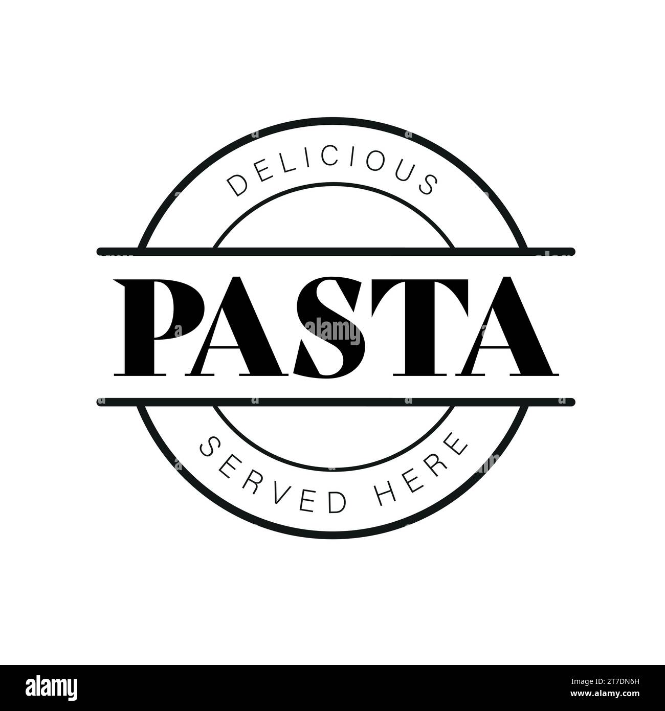 Delicious Pasta vintage stamp logo Stock Vector