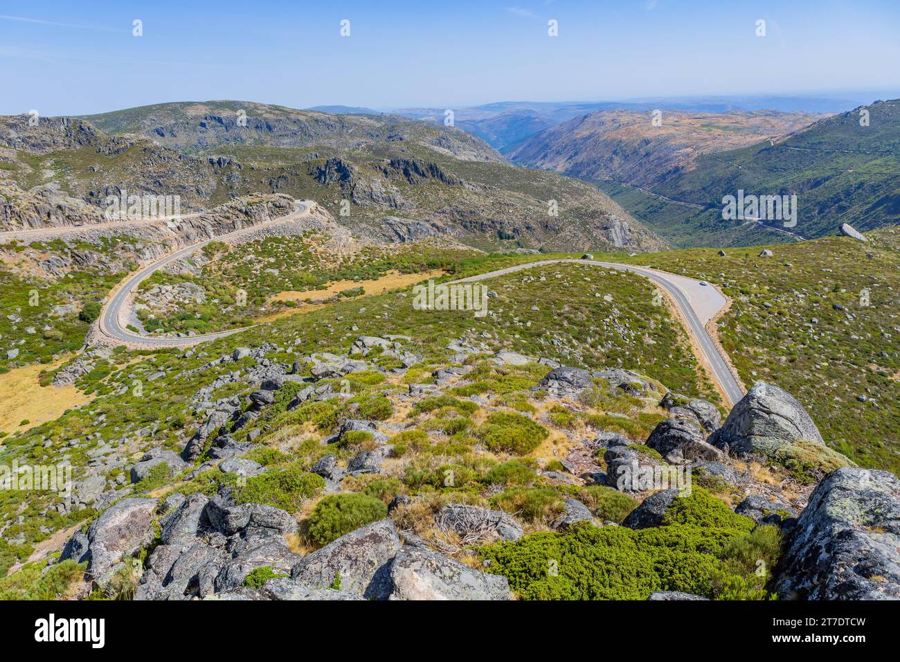 Landscape Of The Serra Da Estrela Mountain Range Along Road In Landscape Of The Serra Da Estrela Mountain Range Along Road In