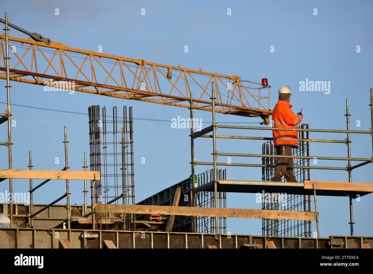 Construction workers wearing orange hi-res stock photography and images ...