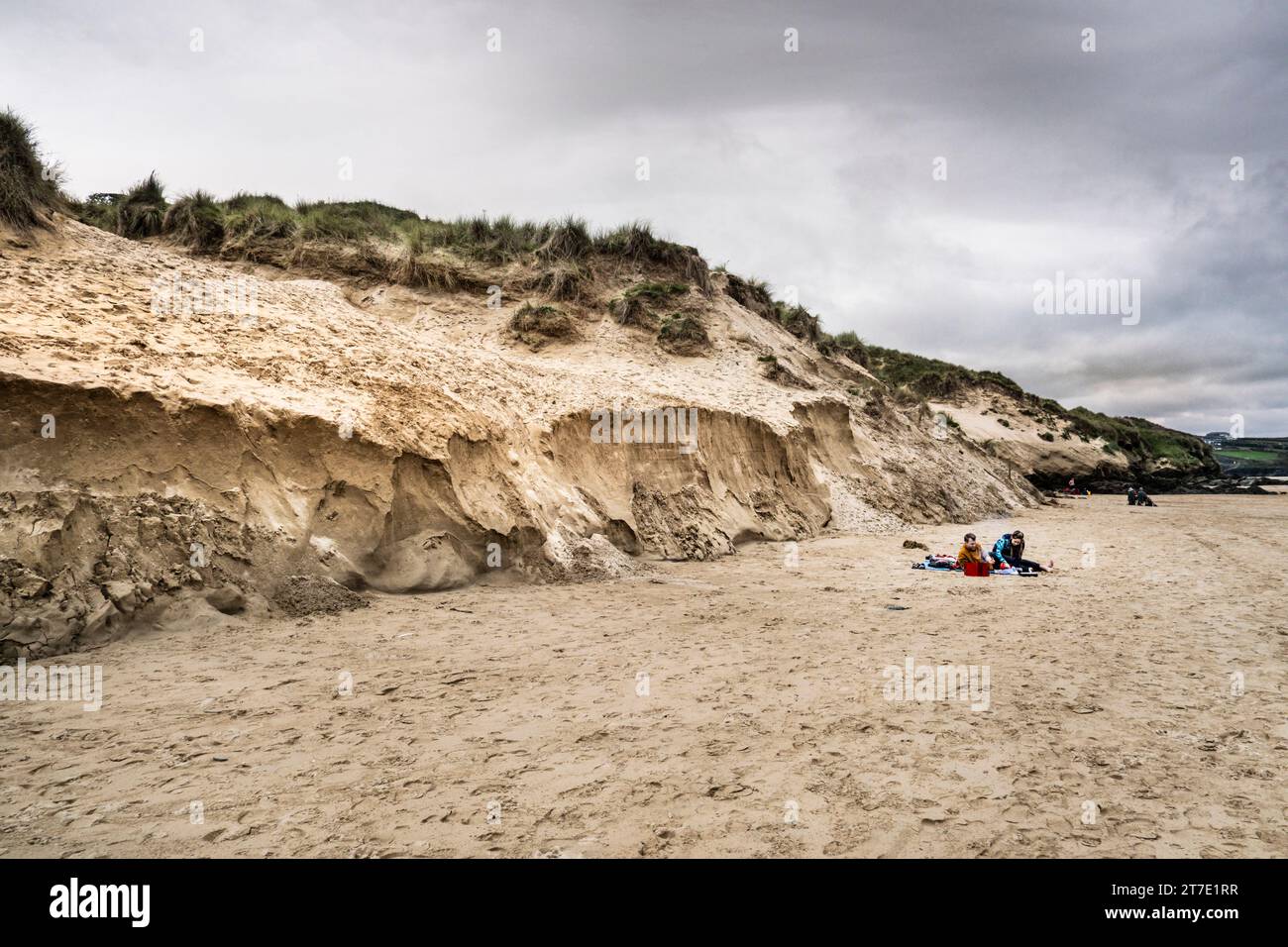 Erosion damage to the Crantock Dune system caused by a high tide in