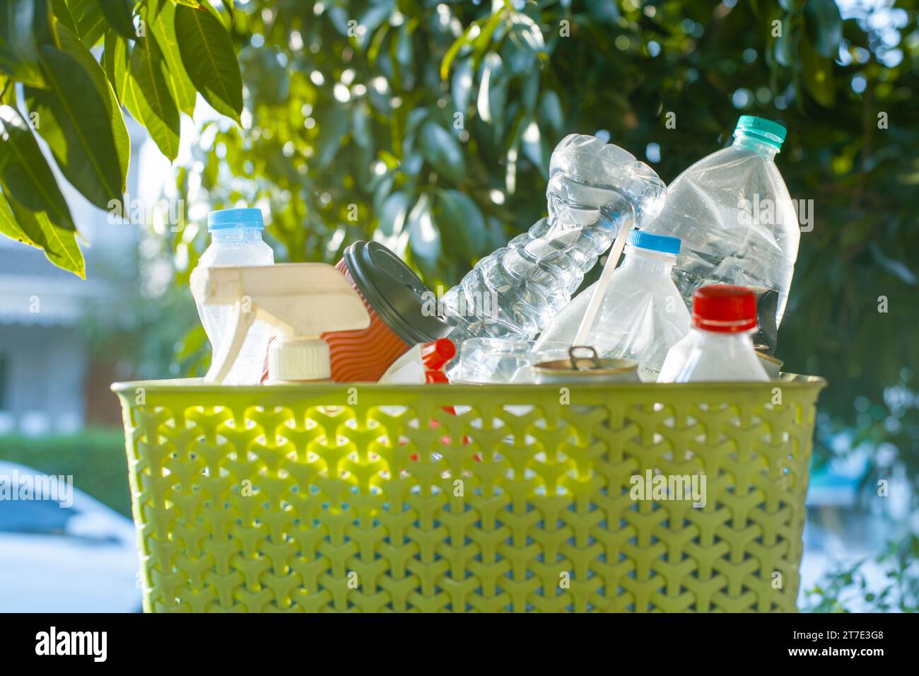 Separate plastic waste from your home. for recycling To achieve zero waste Stock Photo