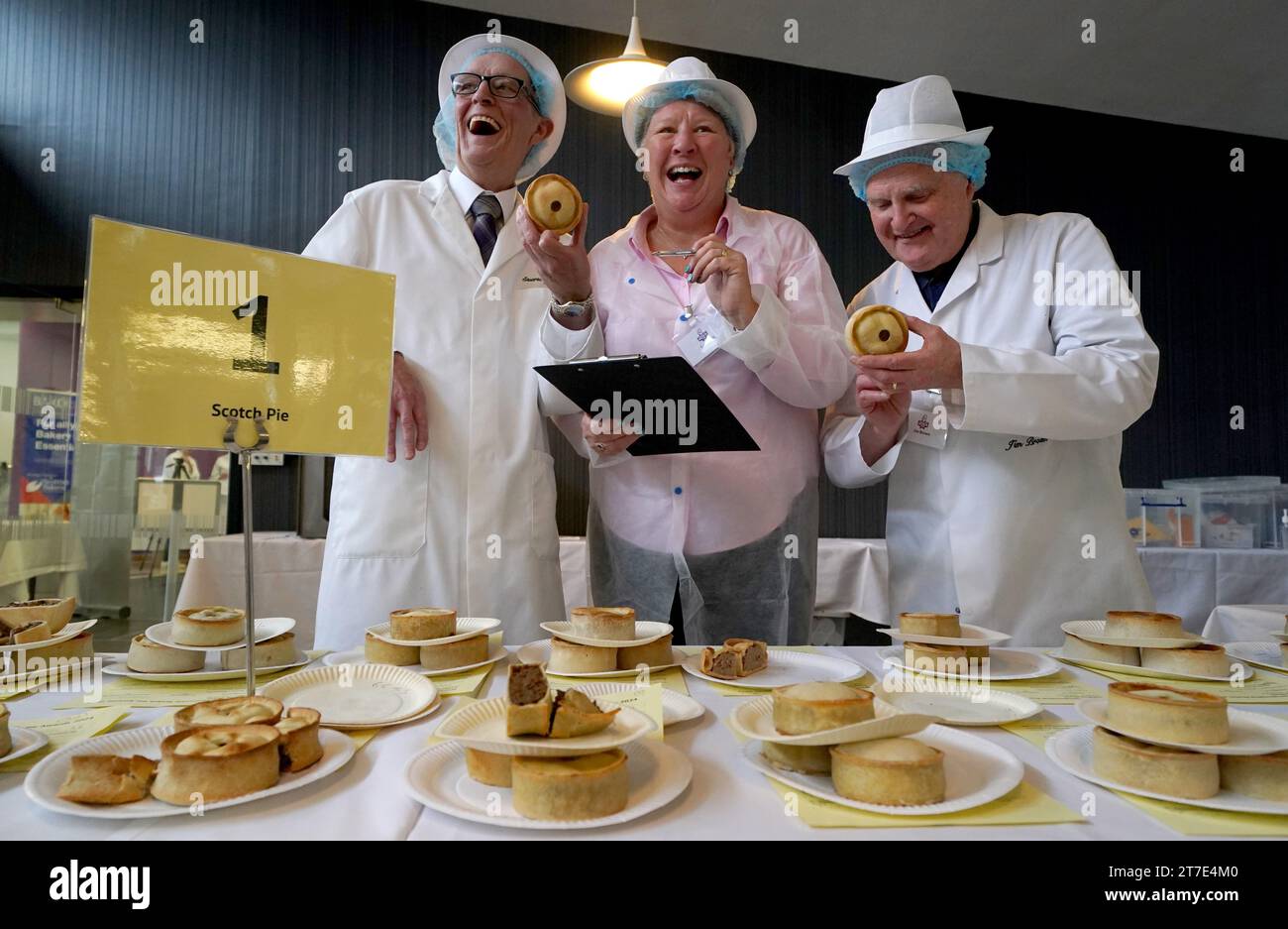 Pies are judged during the annual World Championship Scotch Pie Awards