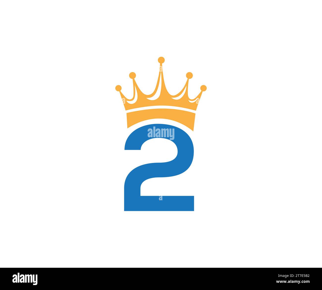 2 and crown logo Stock Vector