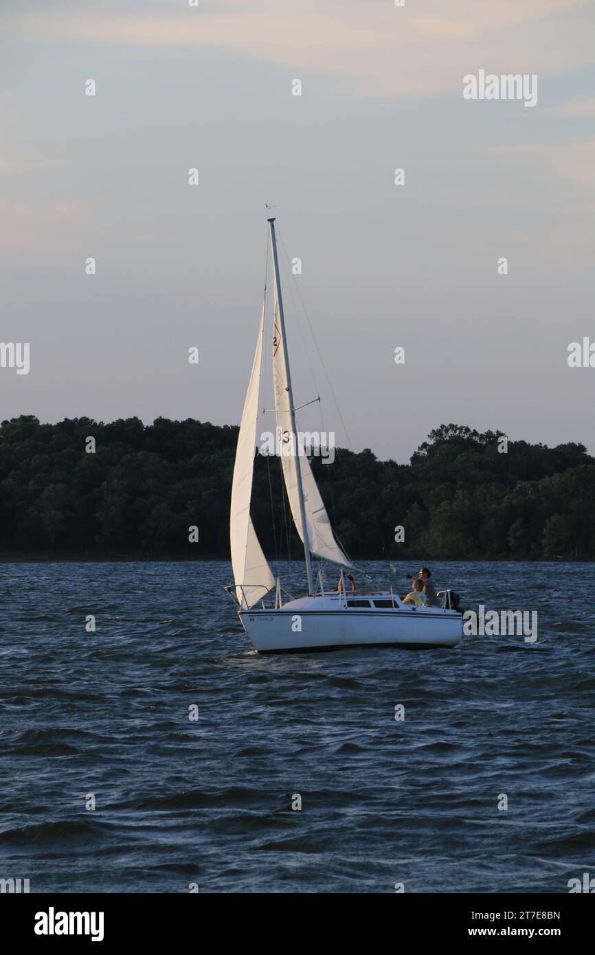 J Percy Priest Lake, Nashville, Tennessee, United States. A sailboat ...