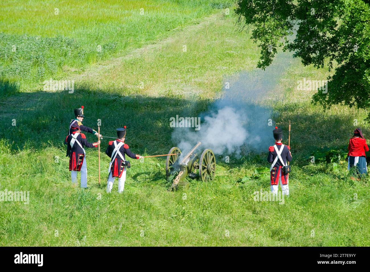 Re-enactment of the Battle of 1815. Castello Della Rancia. Tolentino. Marche. Italy Stock Photo