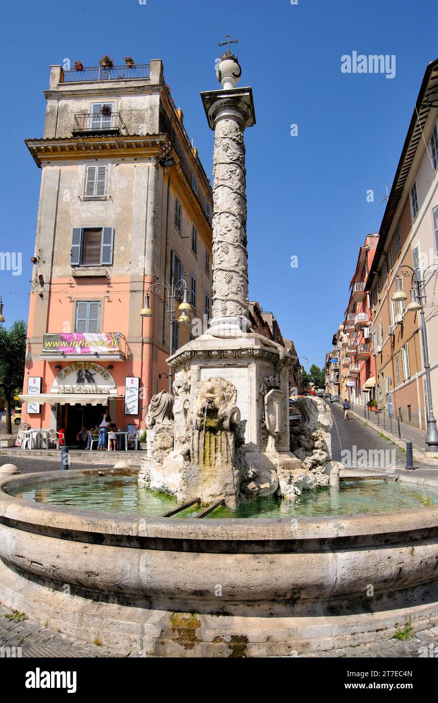Fountain in Piazza Frasconi. Genzano. Lazio. Italy Stock Photo