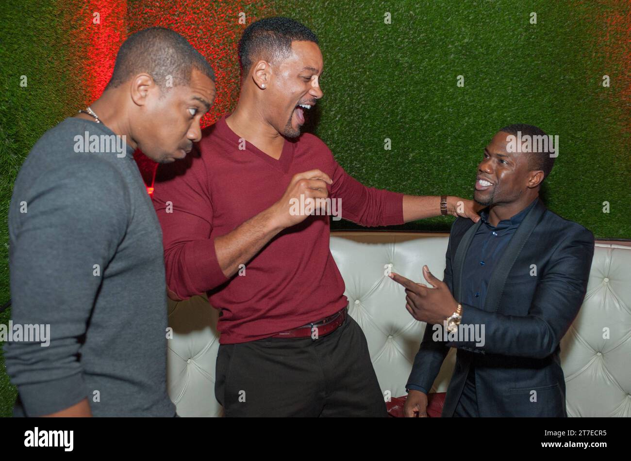 HOLLYWOOD, CA - JAN 25 :L-R Duane Martin,Will Smith and Kevin Hart at NE-YO & Compound Entertainment 6th Annual Pre-Grammy Awards Midnight Brunch at Lure nightclub on January 25, 2014 in Hollywood, CA Copyright: xPGsidney/MediaPunch.x Stock Photo