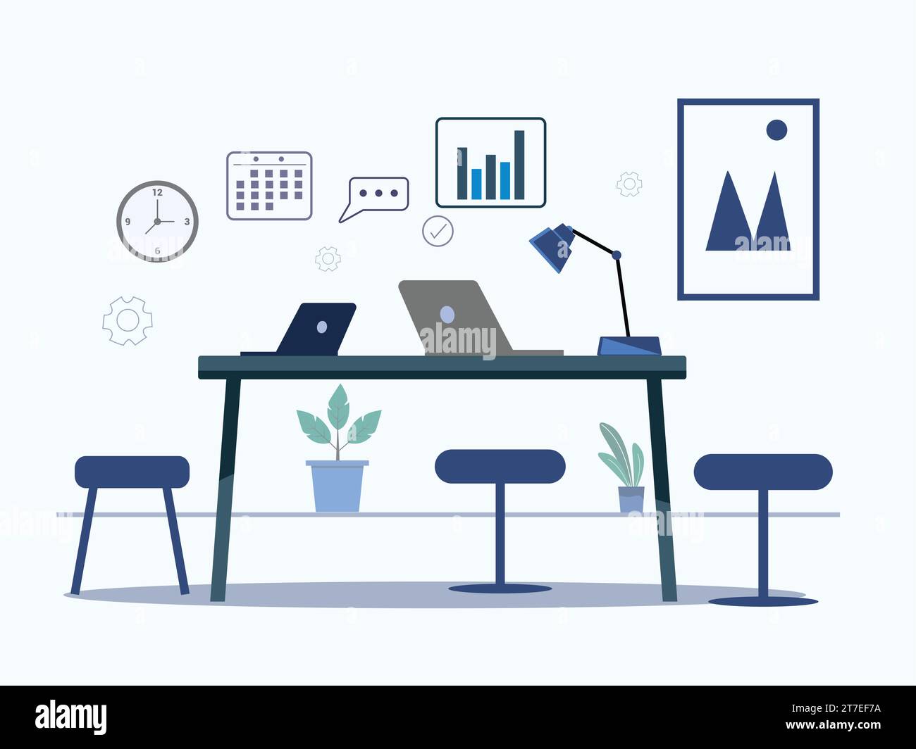 Office Vectors Illustration design, office cabinet., school, chairs, bookcase, cartoon , vectors Illustration design, Stock Vector