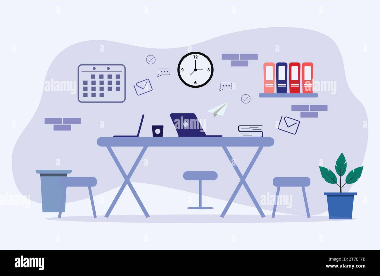 Office Vectors Illustration design, office cabinet., school, chairs, bookcase, cartoon , vectors Illustration design, Stock Vector