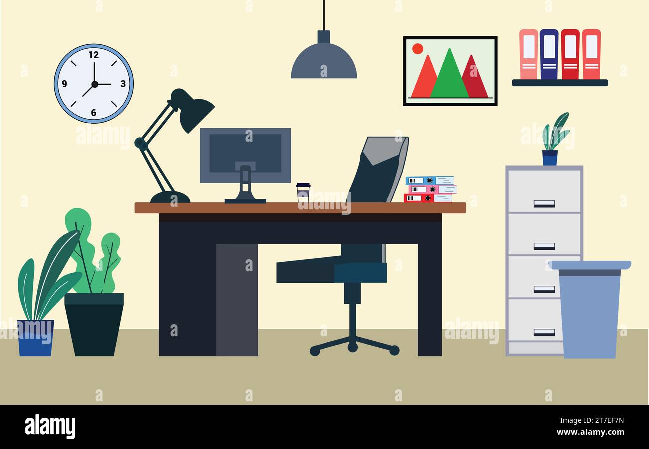 Office Vectors Illustration design, office cabinet., school, chairs, bookcase, cartoon , vectors Illustration design, Stock Vector