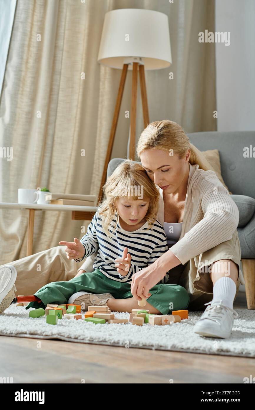 Child Mom Playing Wooden Toys Hi res Stock Photography And Images Alamy