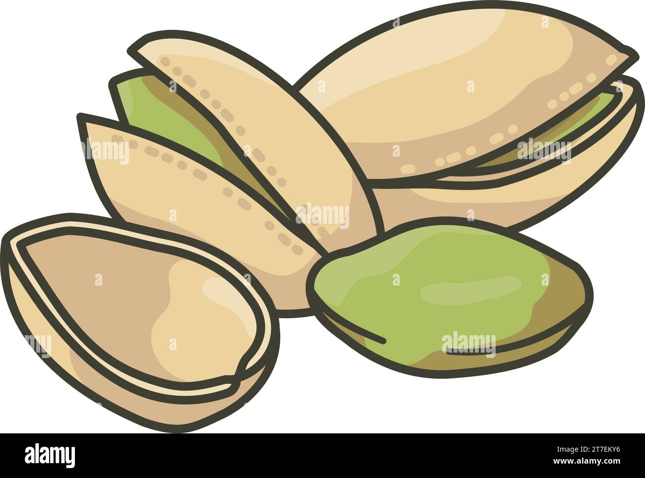 Pistachio nuts isolated vector illustration for national Pistachio Day ...