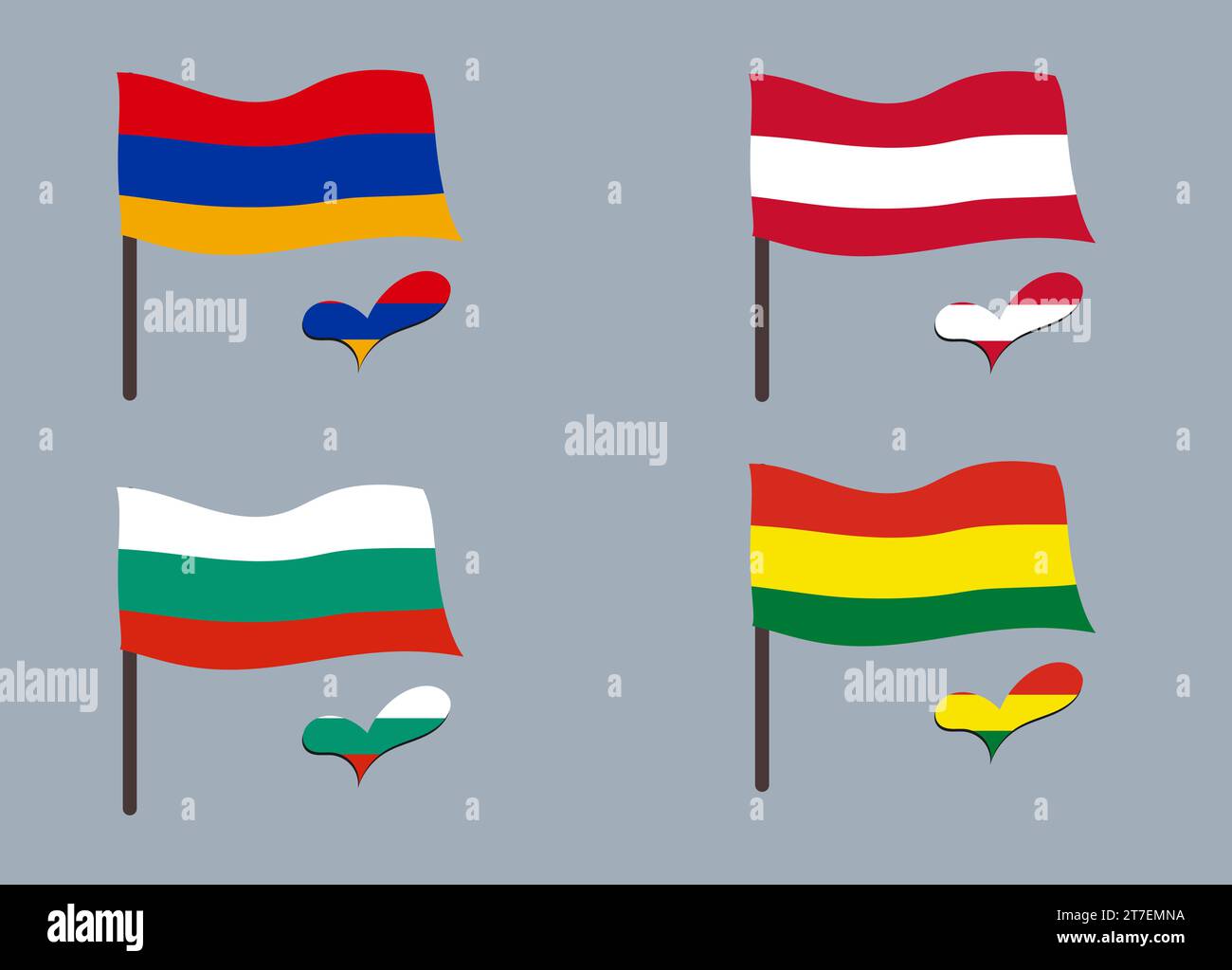 Bulgarian American - Heart And National Flags Bulgarian American - Heart And National Flags