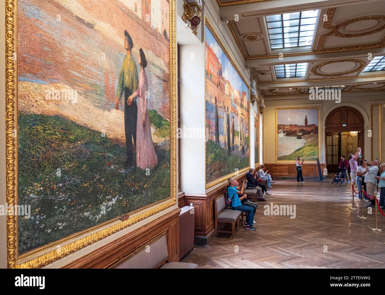 Henri Martin paintings (1860-1943) in the Salle Henri Martin in the Capitole, Toulouse, Occitanie, France Stock Photo