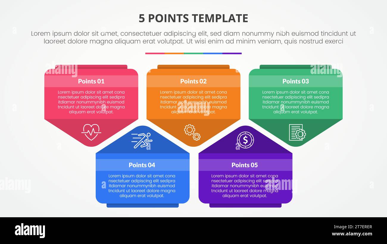 5 points stage template infographic concept for slide presentation with ...