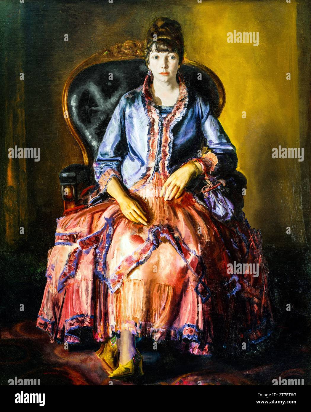 Emma in a Purple Dress painting in high resolution by George Wesley Bellows. Original from The Cleveland Museum of Art Stock Photo