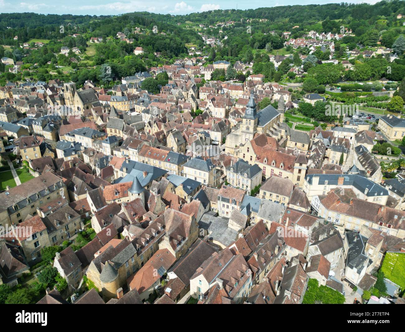 Sarlat la Caneda Dordogne,  France drone,aerial Stock Photo