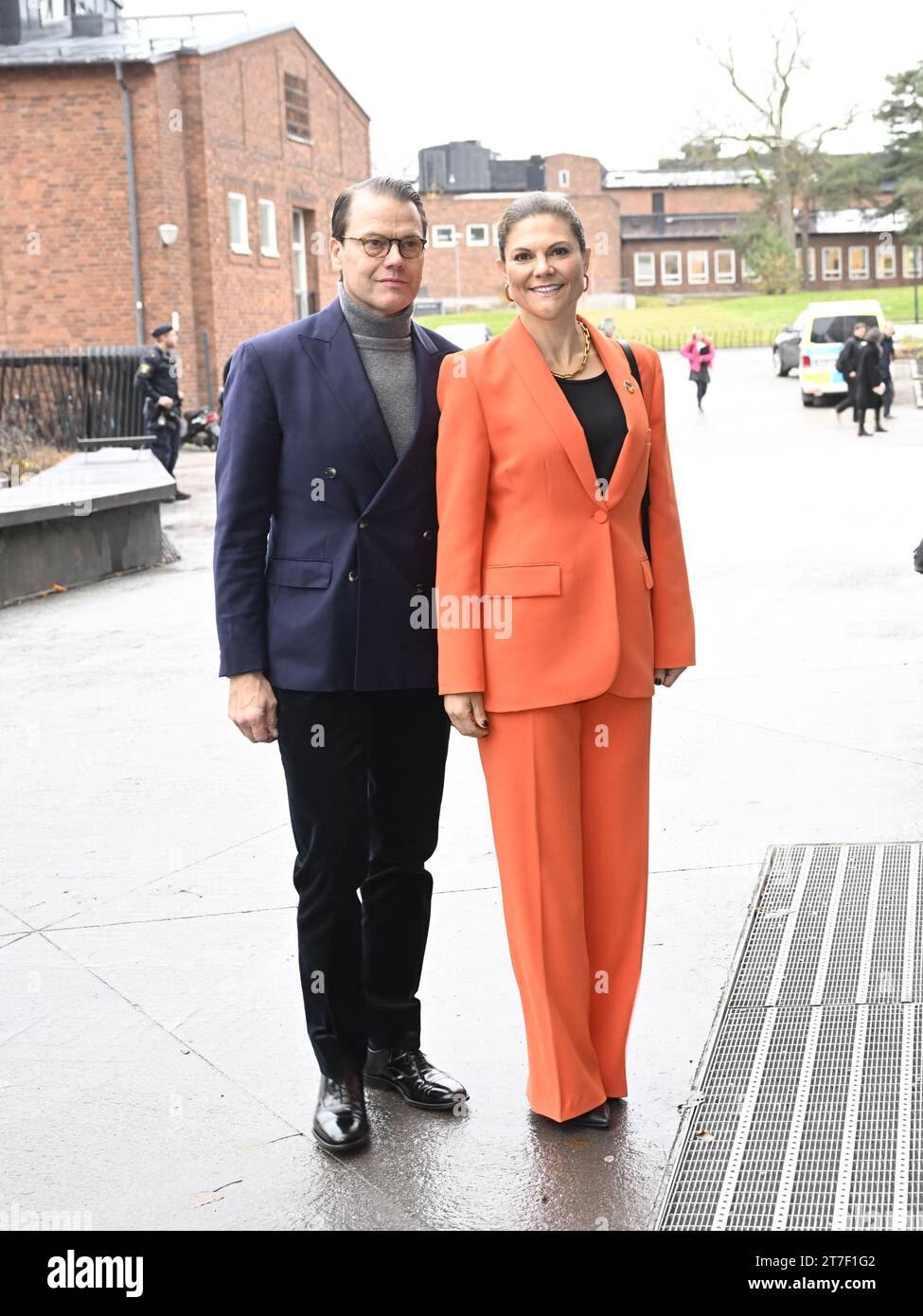 STOCKHOLM, SWEDEN 20231115Crown Princess Victoria and Prince Daniel arrive at Aula Medica, Karolinska Institute ti taje part in Generation Pep's 'Pep Stock Photo