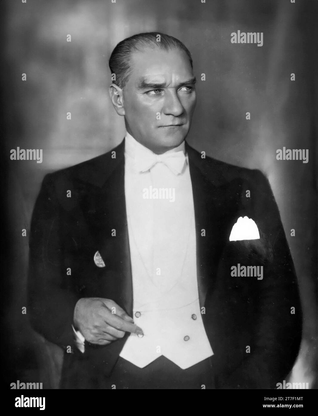Mustafa Kemal Ataturk. Portrait of the former president of Turkey and founder of the Turkish Republic,  Mustafa Kemal Atatürk or Mustafa Kemal Pasha (c. 1881-1938), 1932 Stock Photo