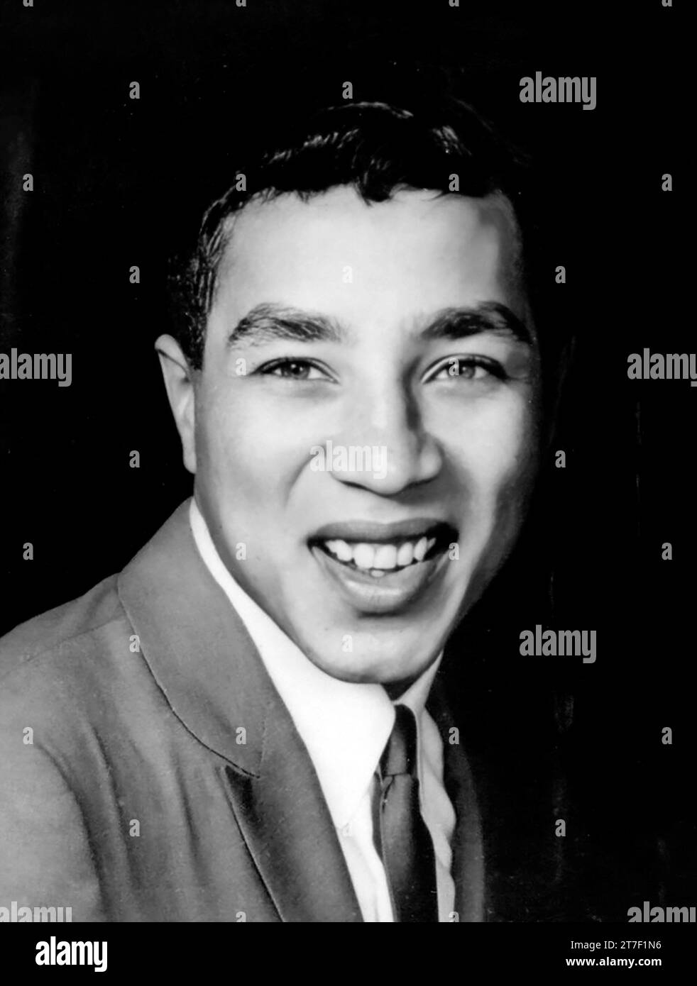 Smokey Robinson. Portrait of the American singer, William 'Smokey' Robinson Jr. (b. 1940) when he was a member of The Miracles, publicity photo, c. 1962 Stock Photo