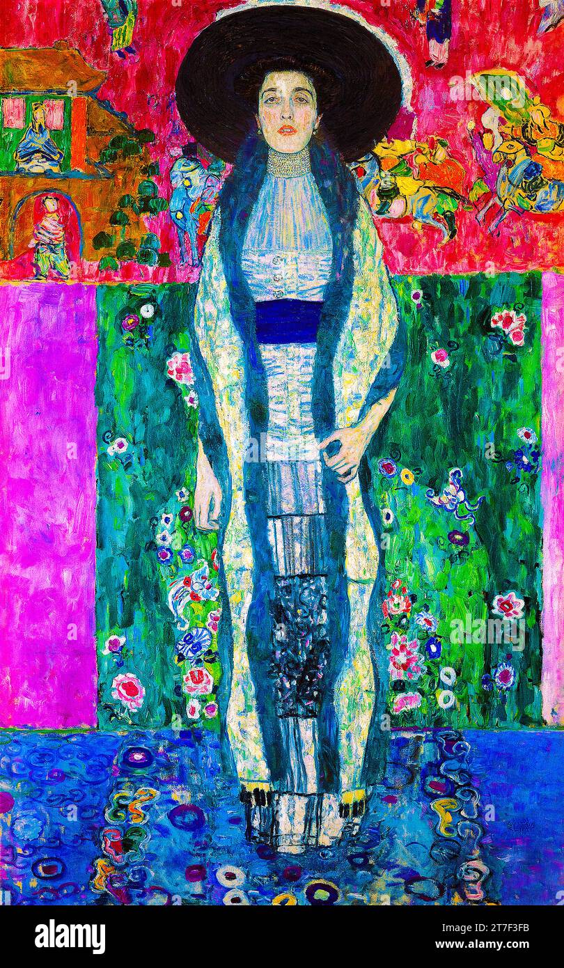 Gustav Klimt's Portrait of Adele Bloch-Bauer famous painting. Original from Wikimedia Commons. Stock Photo