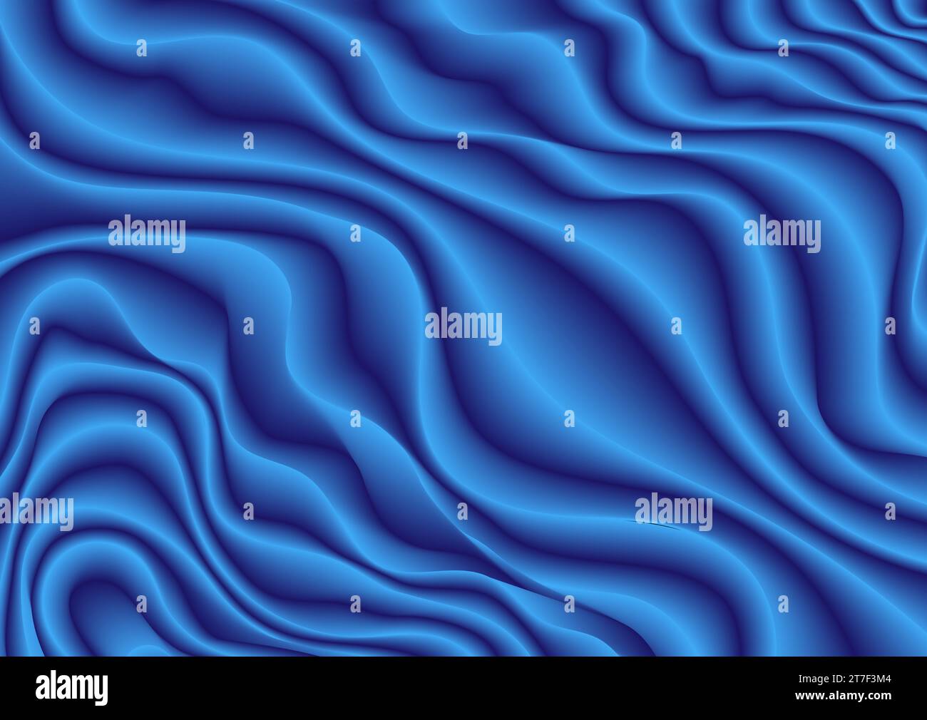 Abstract background of three-dimensional gradient blue lines. Blue wave ...