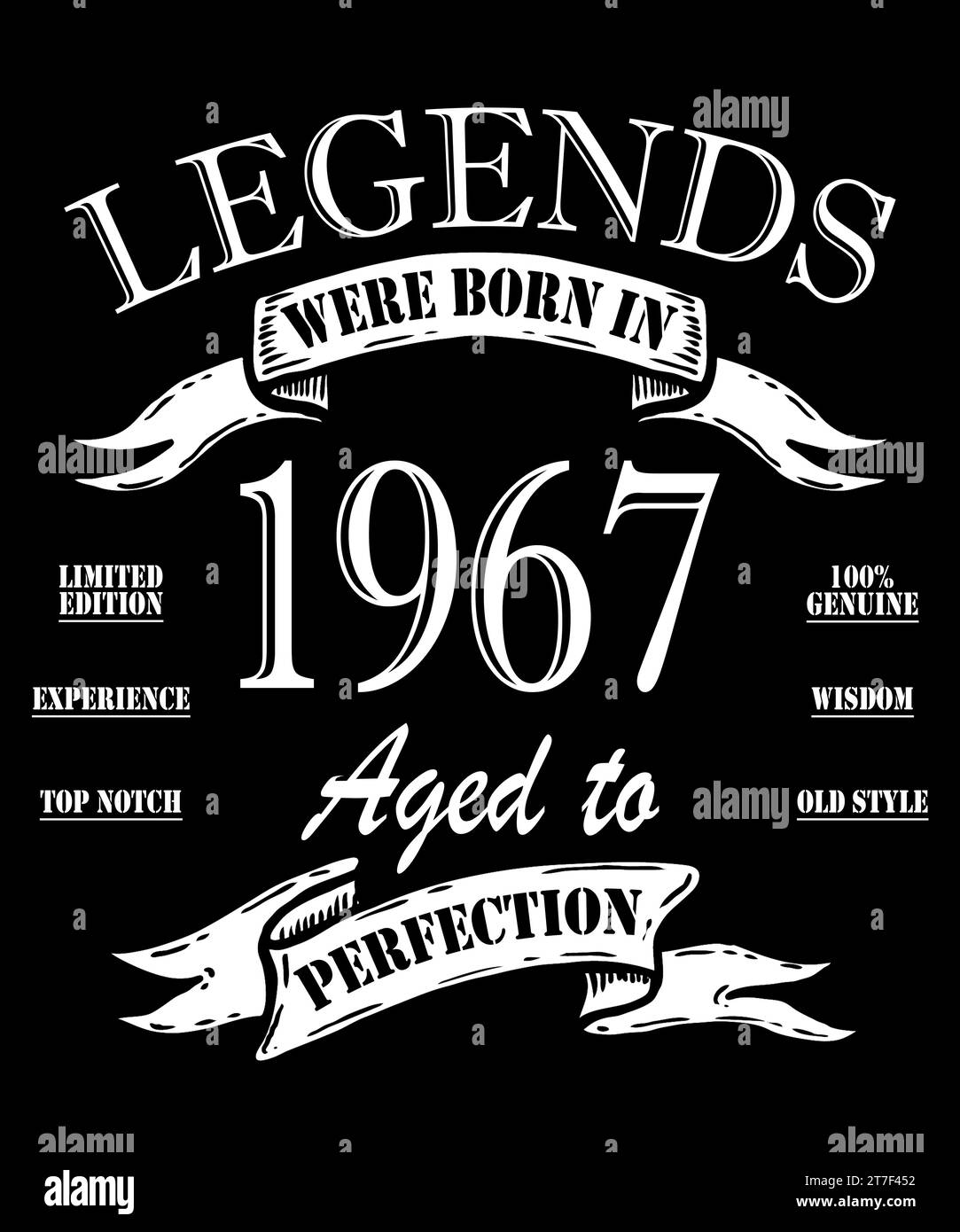 Legend Since 1967. Ready to print birthday vector. Legends were born